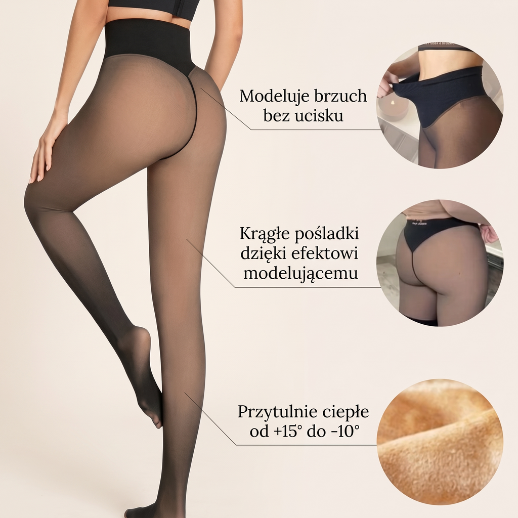 Modeluje brzuch, krągłe pośladki, ciepło od +15° do -10°